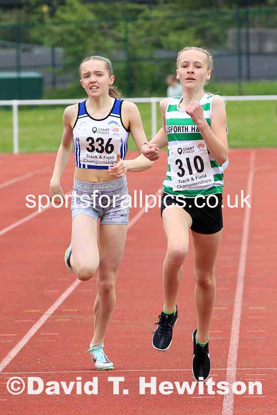 Girls Under-15s 800 metres, 2023 North Eastern Track and Field Champs., Middlesbrough Sports Village, Middlesbrough. Photo: David T. Hewitson/Sports for All Pics